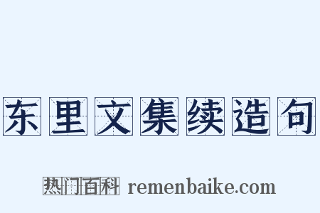 东里文集续造句是什么意思的图片